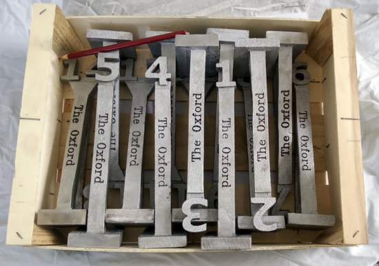 Oxford table numbers in box